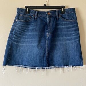 J. Crew Frayed Hem Denim Skirt